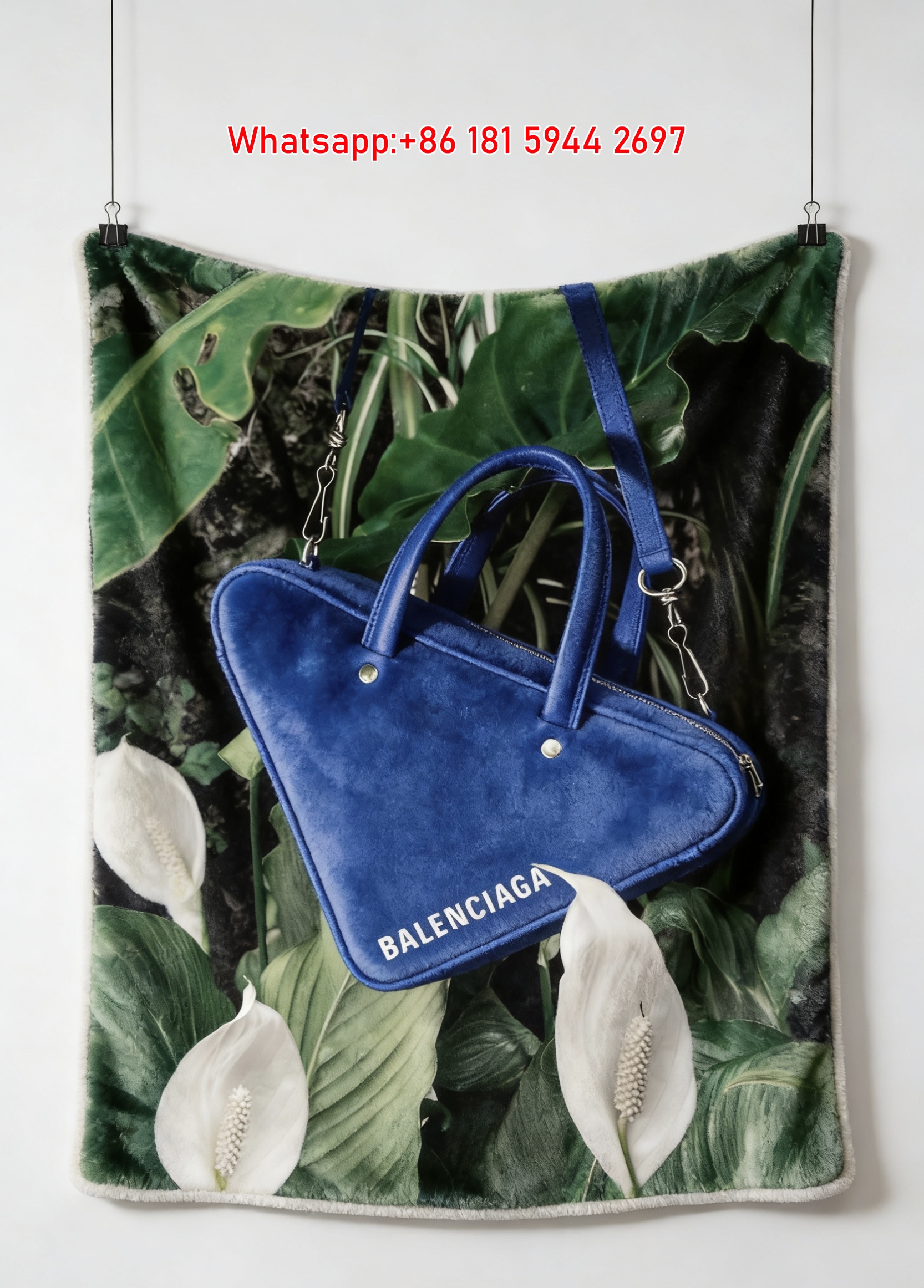 Balenciaga Bold Red Flannel Throw Blanket for Sofa and Wall Decor BA480